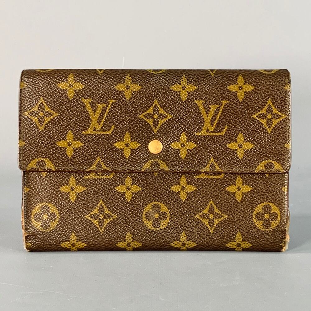 LOUIS VUITTON Brown Brass Monogram Coated Canvas Wallet